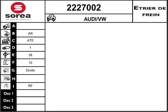EAI 2227002 - Bremžu suports autodraugiem.lv