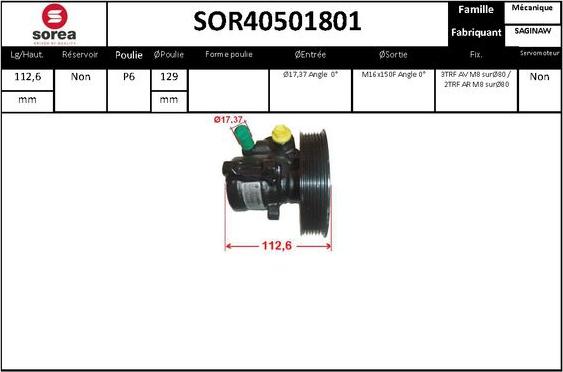 EAI SOR40501801 - Hidrosūknis, Stūres iekārta autodraugiem.lv