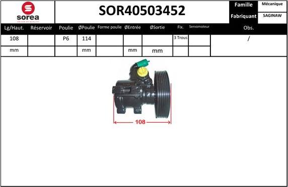 EAI SOR40503452 - Hidrosūknis, Stūres iekārta autodraugiem.lv