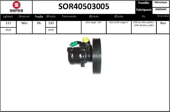 EAI SOR40503005 - Hidrosūknis, Stūres iekārta autodraugiem.lv