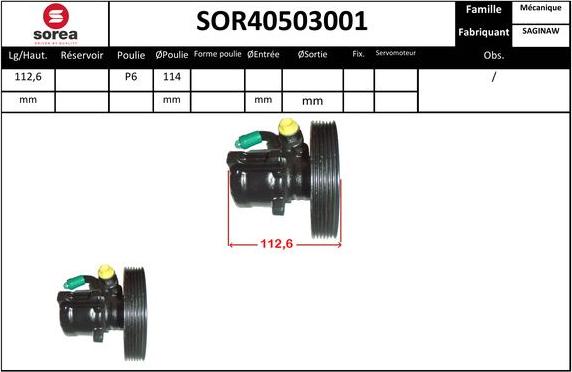 EAI SOR40503001 - Hidrosūknis, Stūres iekārta autodraugiem.lv