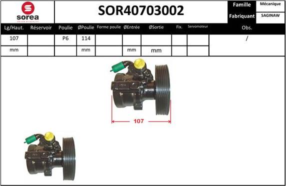 EAI SOR40703002 - Hidrosūknis, Stūres iekārta autodraugiem.lv