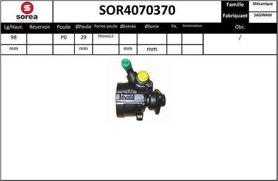 EAI SOR4070370 - Hidrosūknis, Stūres iekārta autodraugiem.lv