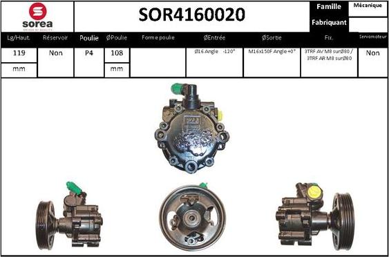 EAI SOR4160020 - Hidrosūknis, Stūres iekārta autodraugiem.lv