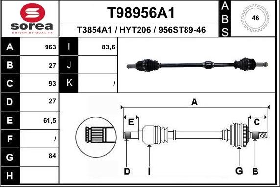 EAI T98956A1 - Piedziņas vārpsta autodraugiem.lv