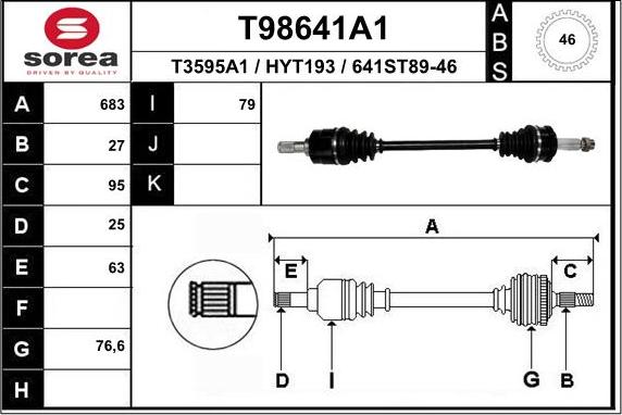 EAI T98641A1 - Piedziņas vārpsta autodraugiem.lv