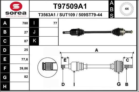 EAI T97509A1 - Piedziņas vārpsta autodraugiem.lv