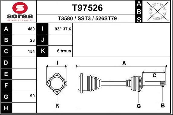EAI T97526 - Piedziņas vārpsta autodraugiem.lv