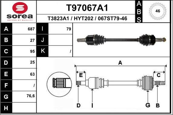 EAI T97067A1 - Piedziņas vārpsta autodraugiem.lv