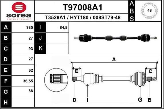 EAI T97008A1 - Piedziņas vārpsta autodraugiem.lv