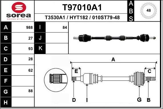 EAI T97010A1 - Piedziņas vārpsta autodraugiem.lv