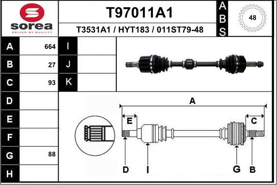 EAI T97011A1 - Piedziņas vārpsta autodraugiem.lv