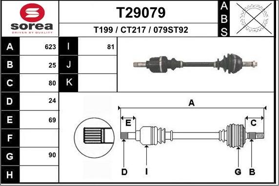 EAI T29079 - Piedziņas vārpsta autodraugiem.lv