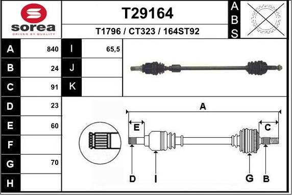 EAI T29164 - Piedziņas vārpsta autodraugiem.lv