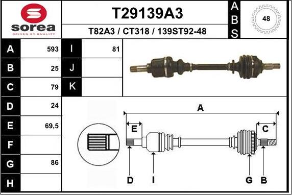 EAI T29139A3 - Piedziņas vārpsta autodraugiem.lv