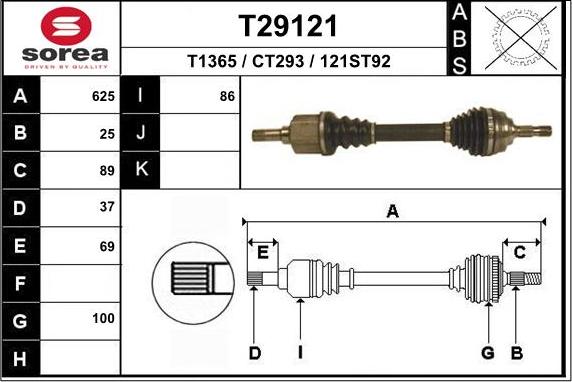 EAI T29121 - Piedziņas vārpsta autodraugiem.lv