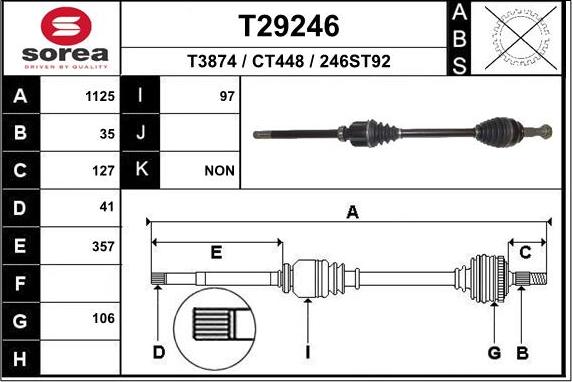 EAI T29246 - Piedziņas vārpsta autodraugiem.lv