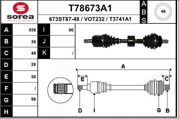 EAI T78673A1 - Piedziņas vārpsta autodraugiem.lv