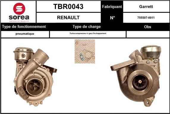 EAI TBR0043 - Kompresors, Turbopūte autodraugiem.lv