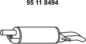 Eberspächer 95 11 8494 - Izplūdes gāzu trokšņa slāpētājs (pēdējais) autodraugiem.lv