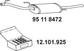 Eberspächer 95 11 8472 - Izplūdes gāzu trokšņa slāpētājs (pēdējais) autodraugiem.lv