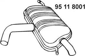 Eberspächer 95 11 8001 - Izplūdes gāzu trokšņa slāpētājs (pēdējais) autodraugiem.lv