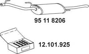 Eberspächer 95 11 8206 - Izplūdes gāzu trokšņa slāpētājs (pēdējais) autodraugiem.lv