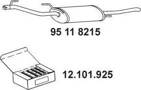 Eberspächer 95 11 8215 - Izplūdes gāzu trokšņa slāpētājs (pēdējais) autodraugiem.lv