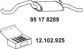 Eberspächer 95 17 8289 - Izplūdes gāzu trokšņa slāpētājs (pēdējais) autodraugiem.lv