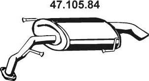 Eberspächer 47.105.84 - Izplūdes gāzu trokšņa slāpētājs (pēdējais) autodraugiem.lv