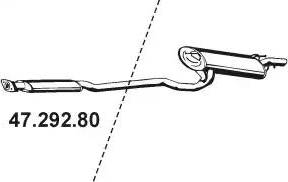 Eberspächer 47.292.80 - Vidējais izpl. gāzu trokšņa slāpētājs autodraugiem.lv