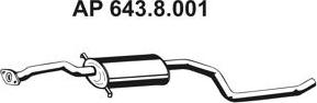 Eberspächer 643.8.001 - Vidējais izpl. gāzu trokšņa slāpētājs autodraugiem.lv