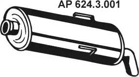 Eberspächer 624.3.001 - Izplūdes gāzu trokšņa slāpētājs (pēdējais) autodraugiem.lv