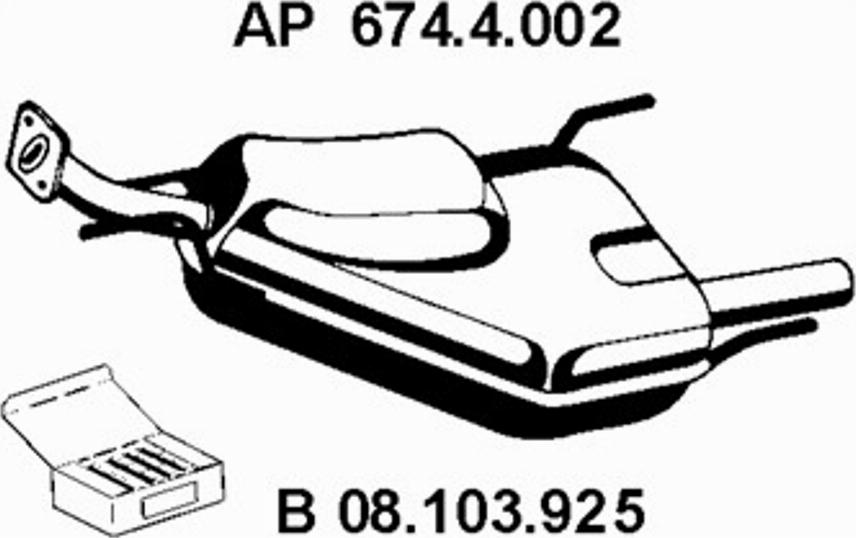 Eberspächer 674.4.002 - Izplūdes gāzu trokšņa slāpētājs (pēdējais) autodraugiem.lv