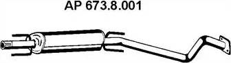 Eberspächer 673.8.001 - Vidējais izpl. gāzu trokšņa slāpētājs autodraugiem.lv