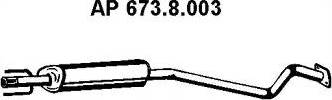 Eberspächer 673.8.003 - Vidējais izpl. gāzu trokšņa slāpētājs autodraugiem.lv