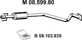 Eberspächer 08.599.80 - Vidējais izpl. gāzu trokšņa slāpētājs autodraugiem.lv