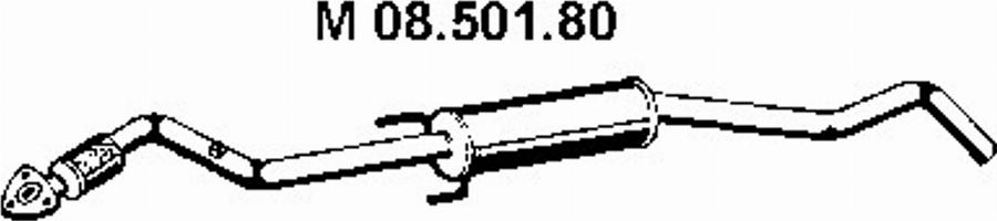 Eberspächer 08.501.80 - Vidējais izpl. gāzu trokšņa slāpētājs autodraugiem.lv
