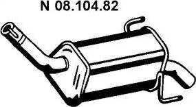 Eberspächer 08.104.82 - Izplūdes gāzu trokšņa slāpētājs (pēdējais) autodraugiem.lv