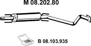 Eberspächer 08.202.80 - Vidējais izpl. gāzu trokšņa slāpētājs autodraugiem.lv