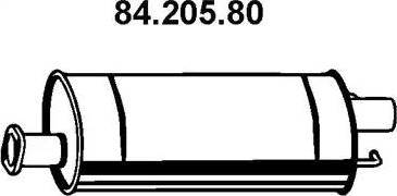 Eberspächer 84.205.80 - Vidējais izpl. gāzu trokšņa slāpētājs autodraugiem.lv