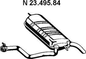 Eberspächer 23.495.84 - Izplūdes gāzu trokšņa slāpētājs (pēdējais) autodraugiem.lv