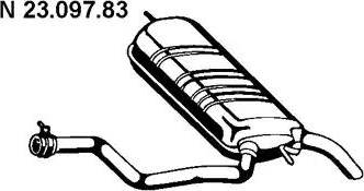 Eberspächer 23.097.83 - Izplūdes gāzu trokšņa slāpētājs (pēdējais) autodraugiem.lv