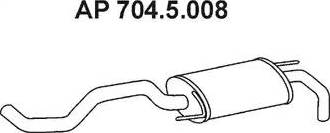 Eberspächer 704.5.008 - Izplūdes gāzu trokšņa slāpētājs (pēdējais) autodraugiem.lv