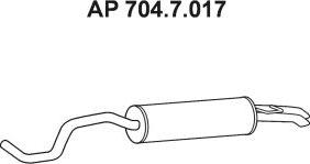 Eberspächer 704.7.017 - Izplūdes gāzu trokšņa slāpētājs (pēdējais) autodraugiem.lv
