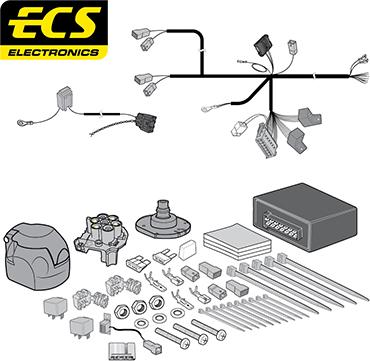 ECS AF01407U - Elektrokomplekts, Piekabes aprīkojums autodraugiem.lv