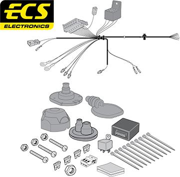 ECS AU056D1U - Elektrokomplekts, Piekabes aprīkojums autodraugiem.lv