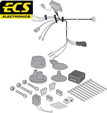 ECS AU030D1U - Elektrokomplekts, Piekabes aprīkojums autodraugiem.lv