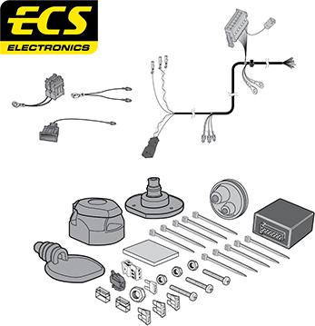 ECS AU037D1U - Elektrokomplekts, Piekabes aprīkojums autodraugiem.lv