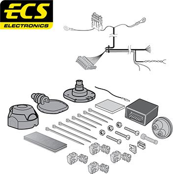 ECS BW008B1U - Elektrokomplekts, Piekabes aprīkojums autodraugiem.lv